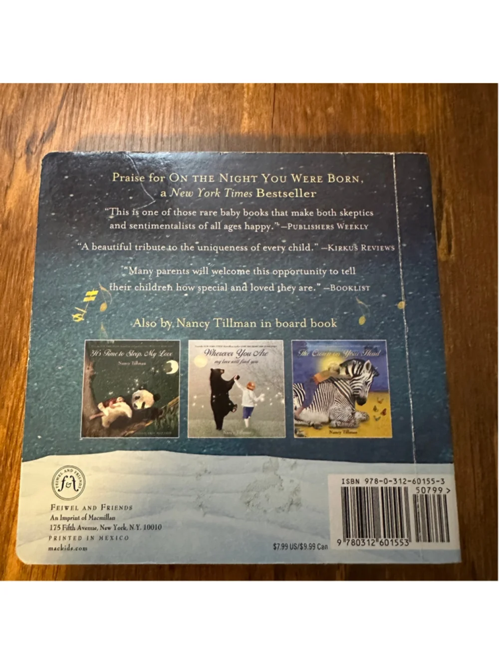 On the Night You Were Born Board Book Nancy Tillman Feiwel & Friends